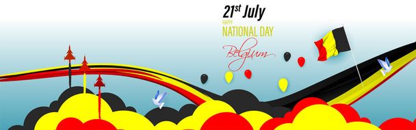 Ilustración vectorial para el Día Nacional de Bélgica - Vector, imagen