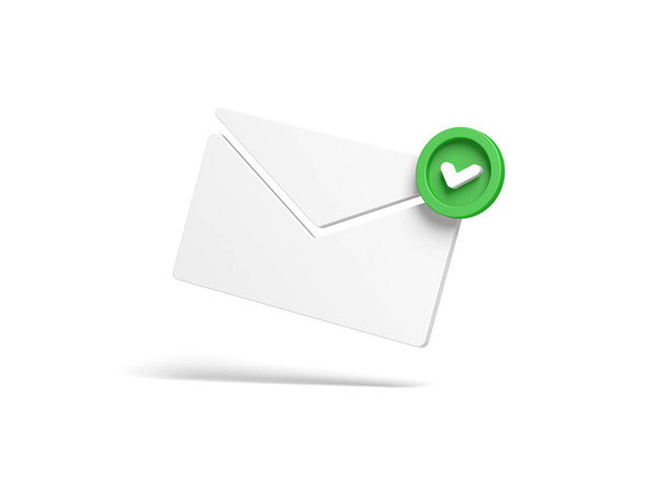 Ikona poczty izolowana na białym tle. E-mail. E-mail. Ilustracja 3D. - Zdjęcie, obraz