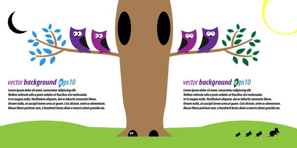 Abstract owls and mouses - Vector, Image