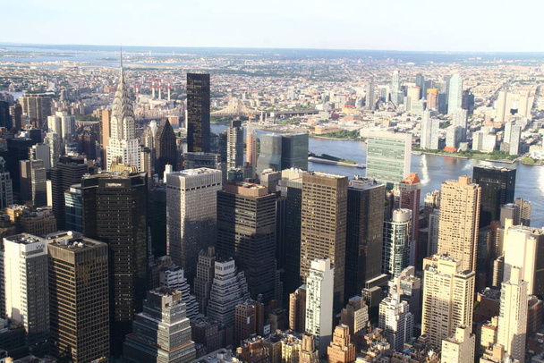 new york, new york, usa, view from the empire state building to the skyline of manhattan, - Fotó, kép
