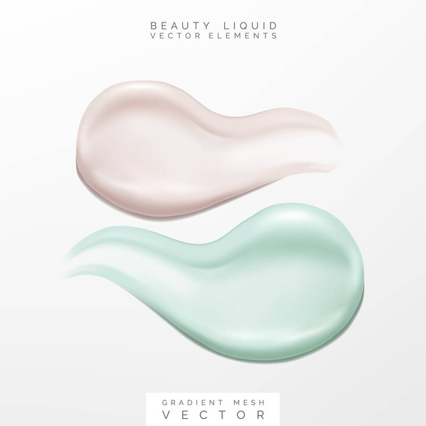 Vector Skincare or Cosmetics Semi-transparent Cream Paste 3D illustration for Lotion, Shampoo, Shower Gel or Moisturizer Products. - Vector, Imagen