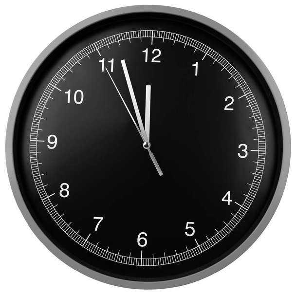 Wall clock showing twelve o'clock isolated on white background - Φωτογραφία, εικόνα