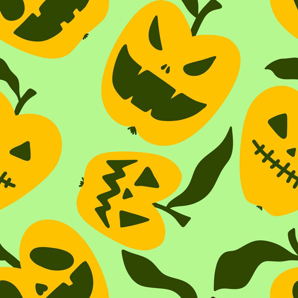 Halloween cartoon angry apple vampire seamless pattern for clothes print and wrapping paper and fabrics and notebooks and kids. High quality photo - Foto, imagen