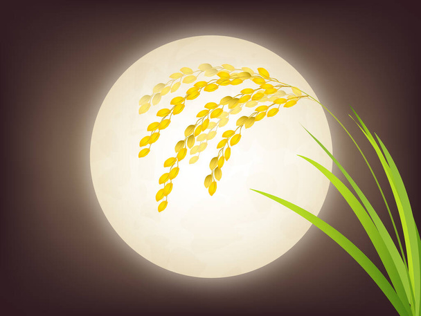 Ryż jesień złoto tło - Wektor, obraz