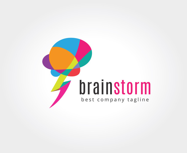 Αφηρημένη εγκεφάλου διάνυσμα λογότυπο εικονίδιο έννοια. Πρότυπο λογότυπο για το μαρκάρισμα - Διάνυσμα, εικόνα