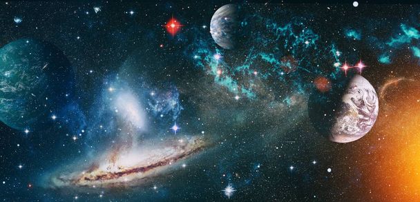 pianeti, impressionante carta da parati fantascienza, paesaggio cosmico. Elementi di questa immagine forniti dalla NASA - Foto, immagini