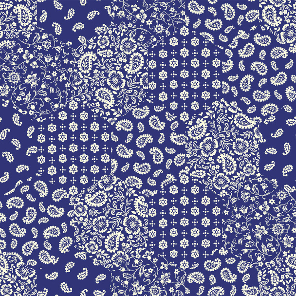The chintz pattern is made into a seamless patchwork, - Vector, Imagen