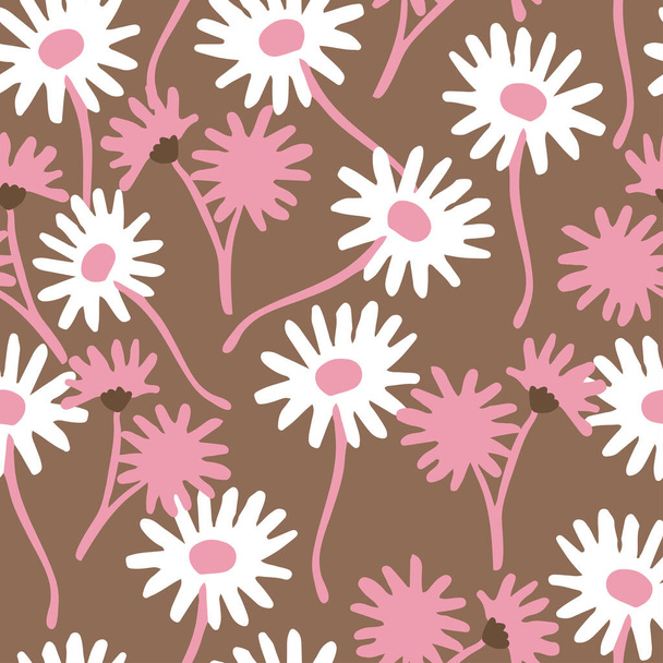 seamless cute daisy flowers pattern  background , greeting card or fabric - Вектор, зображення