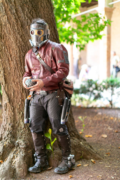 Lucca, Olaszország - 2018 10 31: Lucca Comics ingyenes cosplay esemény a város körül Guardians of the Galaxy Star Lord. Kiváló minőségű fénykép - Fotó, kép