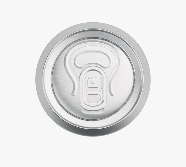 Una lata de aluminio cepillado regular en un fondo de estudio blanco aislado - 3D render - Foto, Imagen