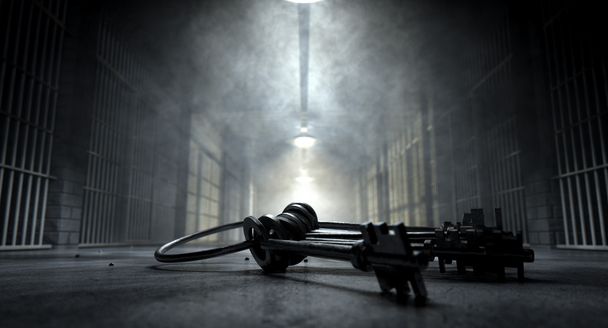 Corredor da prisão e chaves
 - Foto, Imagem