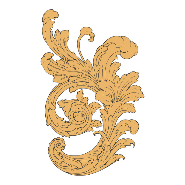 Dekoracyjny element dekoracyjny barokowy, ilustracja wektorowa - Wektor, obraz