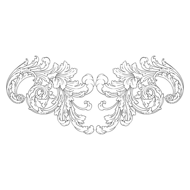 Decorative Baroque Ornament element, vector illustration - Vector, Image