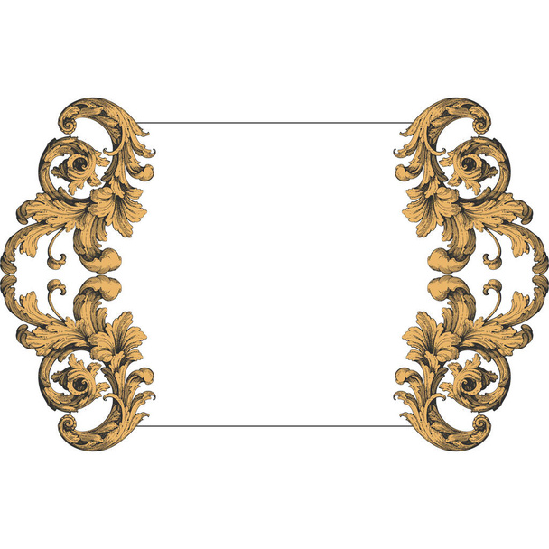 Decorative Baroque Ornament element, vector illustration - Vector, Image