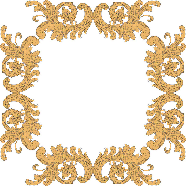 Elemento decorativo de ornamento barroco, ilustración vectorial - Vector, imagen