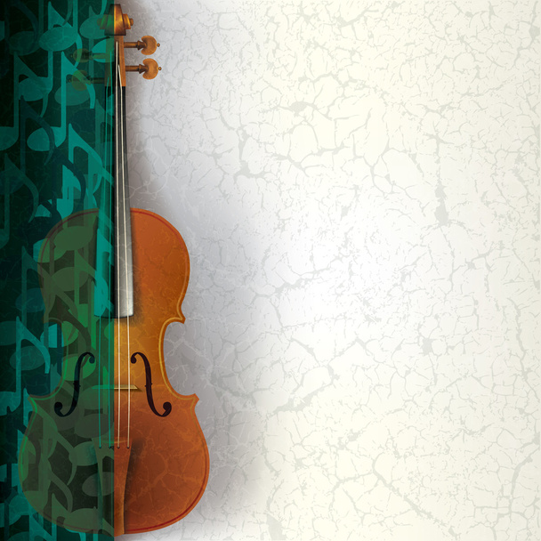 abstract grunge music background with violin - Vector, Image
