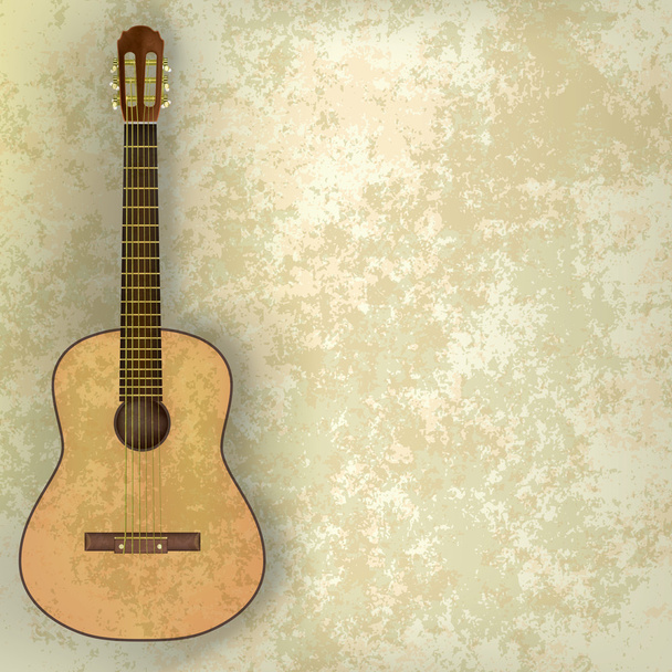 music grunge background acoustic guitar - Vector, Image