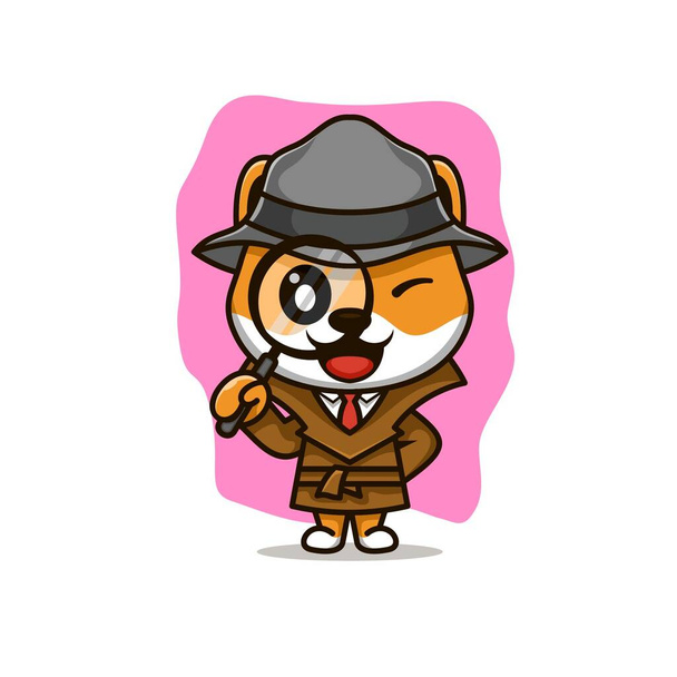 Shiba Inu mascot character logo design vector illustration - Vetor, Imagem