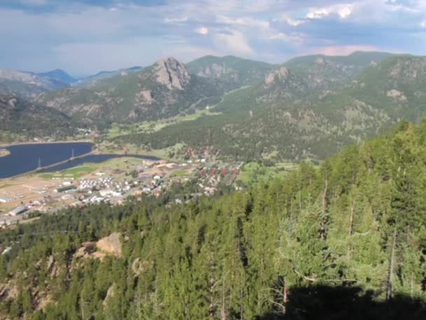 Estes Park Mountain Valley From a High Angle - Кадри, відео