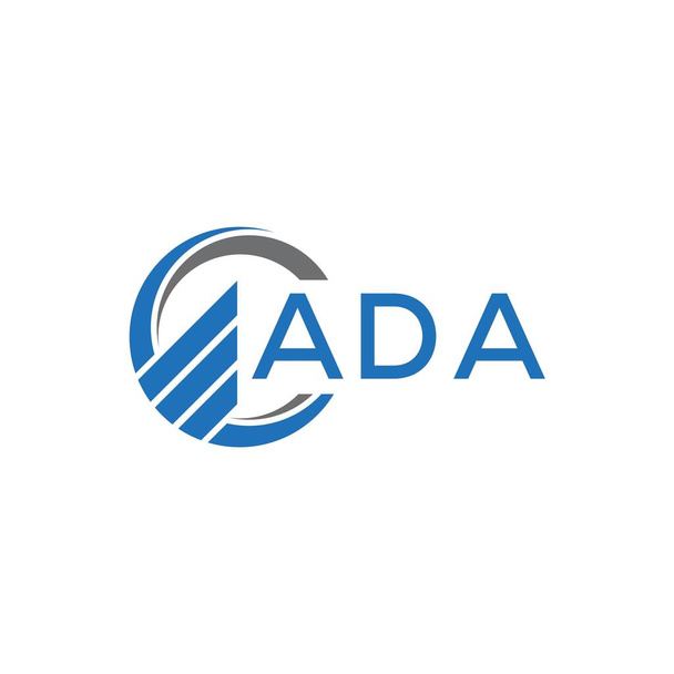 ADA płaski projekt logo rachunkowości na białym tle. ADA twórcze inicjały Koncepcja logo litery wzrostu. Projekt logo finansowania przedsiębiorstw ADA. - Wektor, obraz
