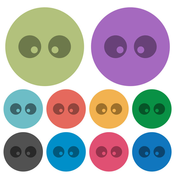 Regarder les yeux solides icônes plates plus foncées sur fond rond de couleur - Vecteur, image