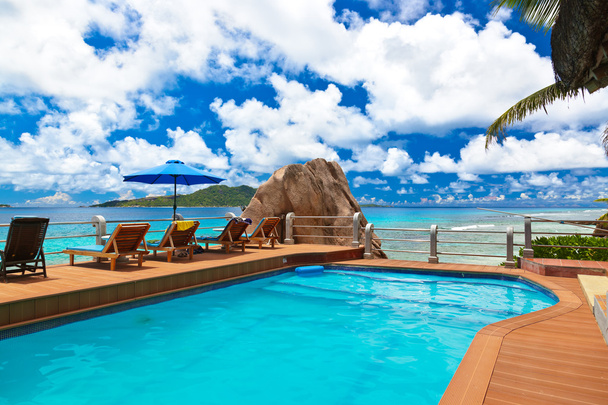 bazén na tropické pláži - Seychely - Fotografie, Obrázek