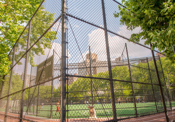 Chelsea Park sport field in Manhattan. - 写真・画像
