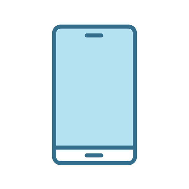 Smartphone icono azul lineal aislado sobre fondo blanco. Icono de vector plano de tecnología de dispositivo inteligente con trazo azul para aplicaciones web y móviles, diseño e impresión de ui. Ilustración del vector de color Smartphone - Vector, imagen
