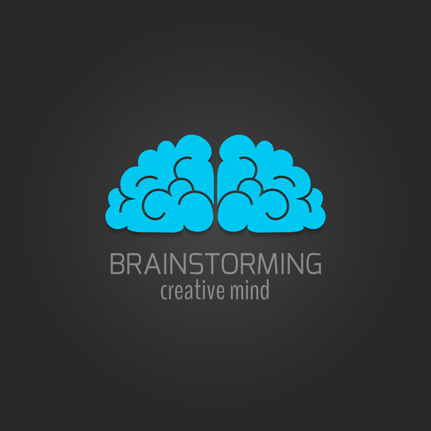 Human brain icon flat - Vector, Image