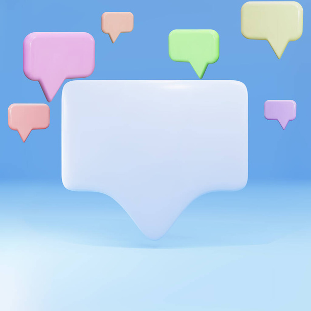 3d Empty popup message with speech bubbles. - Vecteur, image