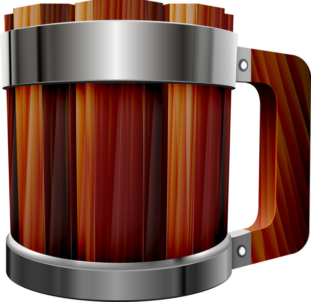 Wooden beer mug - Vektor, obrázek