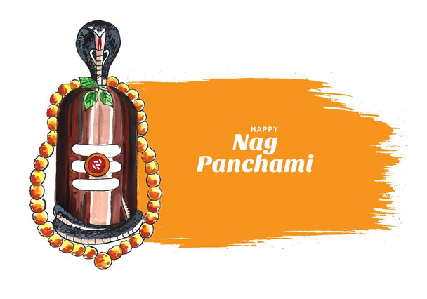 ヒンズー教の祭りハッピーナグパンチャミお祝いの背景 - ベクター画像