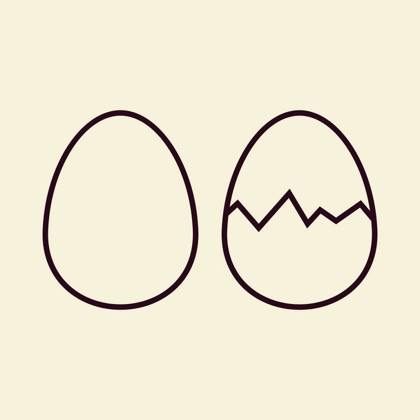 Egg logo design. Broken egg. Crack egg logo. - Vector, Image