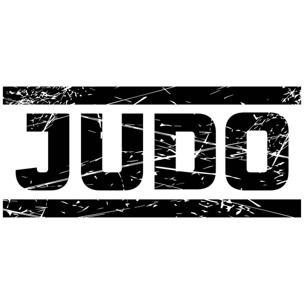 A text "JUDO" between two black lines against the gray background - Vettoriali, immagini