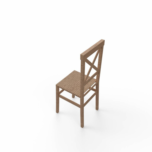 dřevěná židle izolovaná na bílém - Fotografie, Obrázek