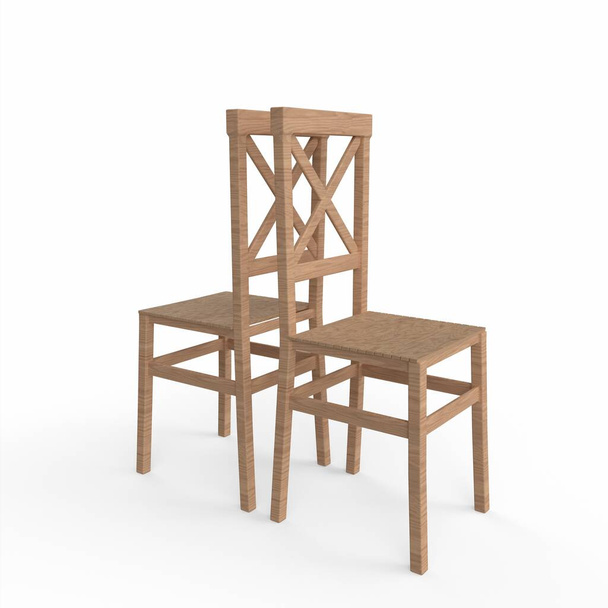 Дерев'яний стілець ізольований на білому
 - Фото, зображення