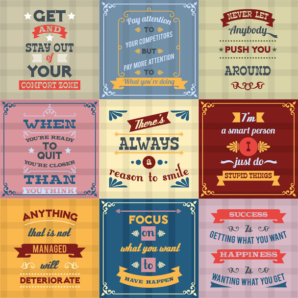 Success quotes set colored - Vector, Image