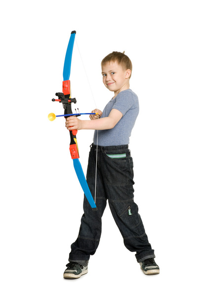 Smiling boy with a bow for kids. - Zdjęcie, obraz