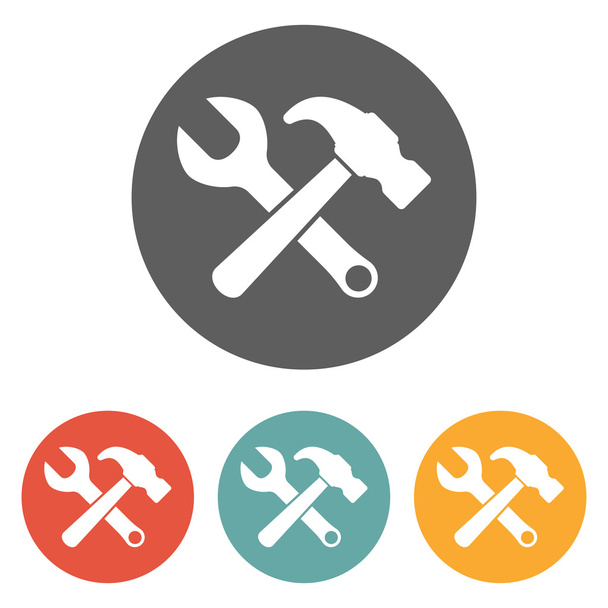 hammer wrench icon - Вектор,изображение