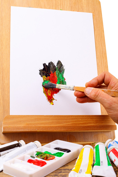 Kézzel festett egy festőállvány - Fotó, kép
