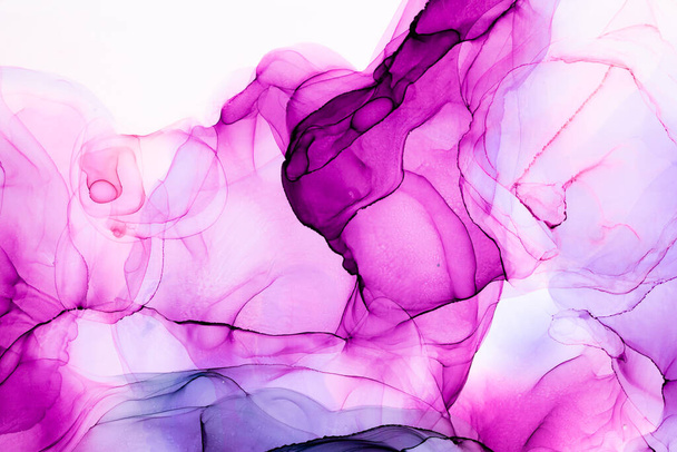 Marble ink abstract art from exquisite original painting for abstract background . Painting was painted on high quality paper texture to create smooth marble background pattern of ombre alcohol ink . - Photo, Image