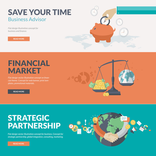 Flat design vector illustration concepts for business and finance - Vector, Image