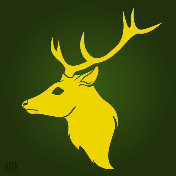鹿の頭のシルエット - ベクター画像