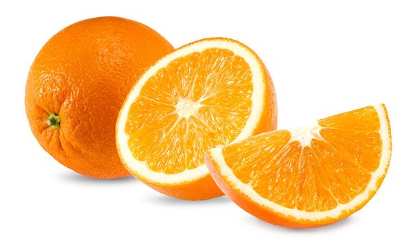 orange fruit with cut of orange isolated on white background. clipping path - Valokuva, kuva