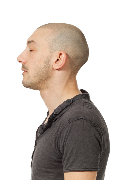 Man with shaved head - Zdjęcie, obraz