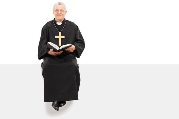 Priest reading the Bible - Фото, зображення