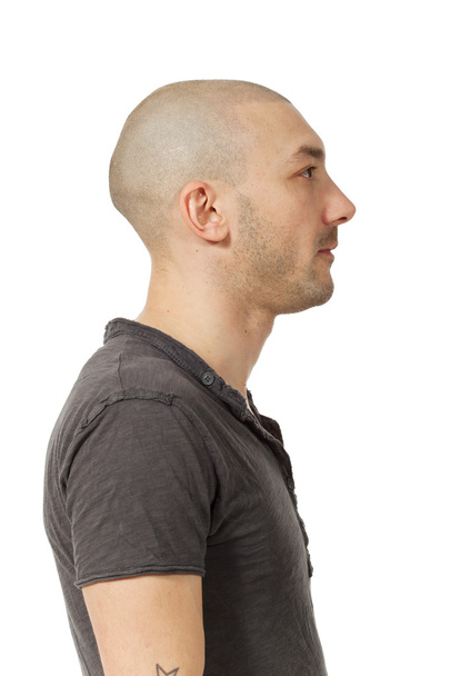 Man with shaved head - Zdjęcie, obraz