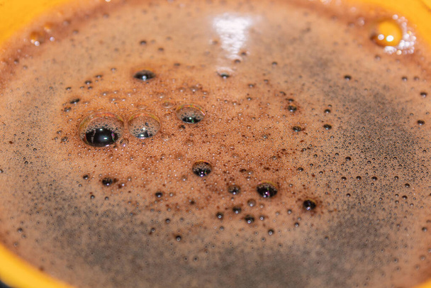 Fresh hot coffee drink. Coffee in a restaurant. Coffee up close - Foto, Imagen