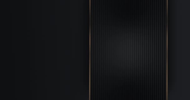 4k Abstract luxury black grey gradient backgrounds with diagonal golden metallic stripes. Geometric graphic motion animation. Seamless looped dark backdrop. Simple elegant universal minimal 3d sale BG - Footage, Video
