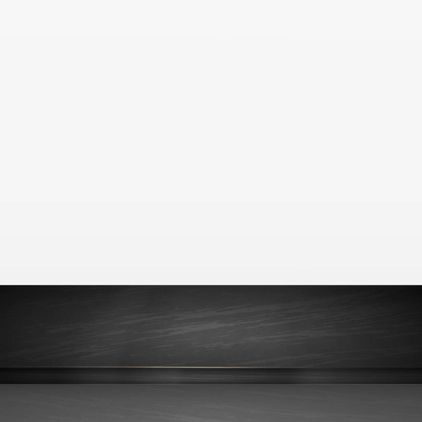 Tischplatte aus schwarzem Stein isoliert auf weißem Hintergrund, Werbe-Web-Vorlage - Vector Illustration - Vektor, Bild